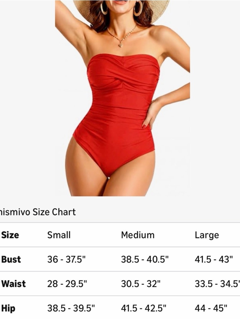 Smismivo NWOT Strapless Tummy Control One-Piece Swimsuit – Red – Size M - Picture 8 of 11
